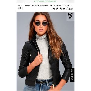 Black & Gold Vegan Leather Moto Jacket
